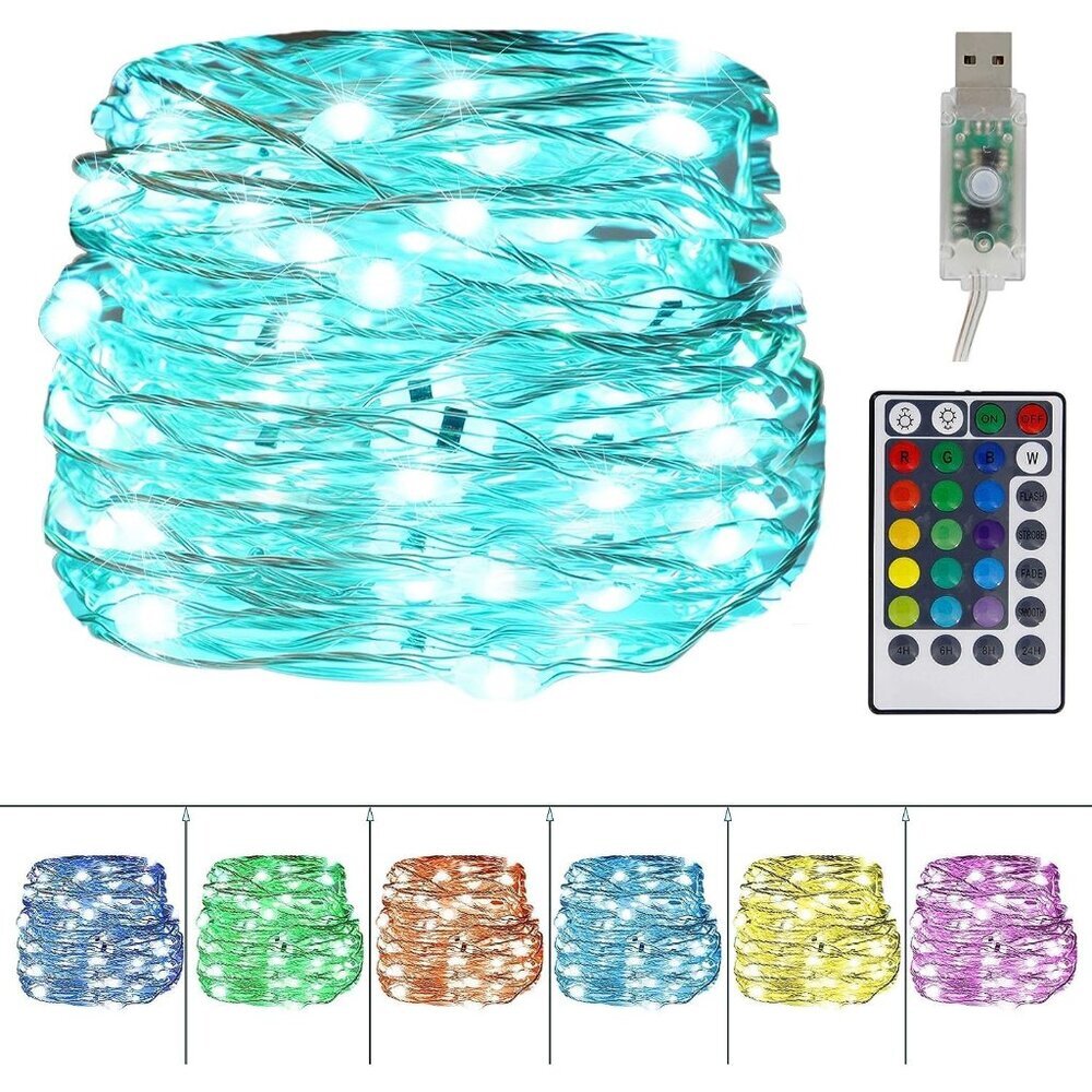 Color-Changing Fairy Lights, 33Ft 100 LED Waterproof Mini String Lights Twinkle